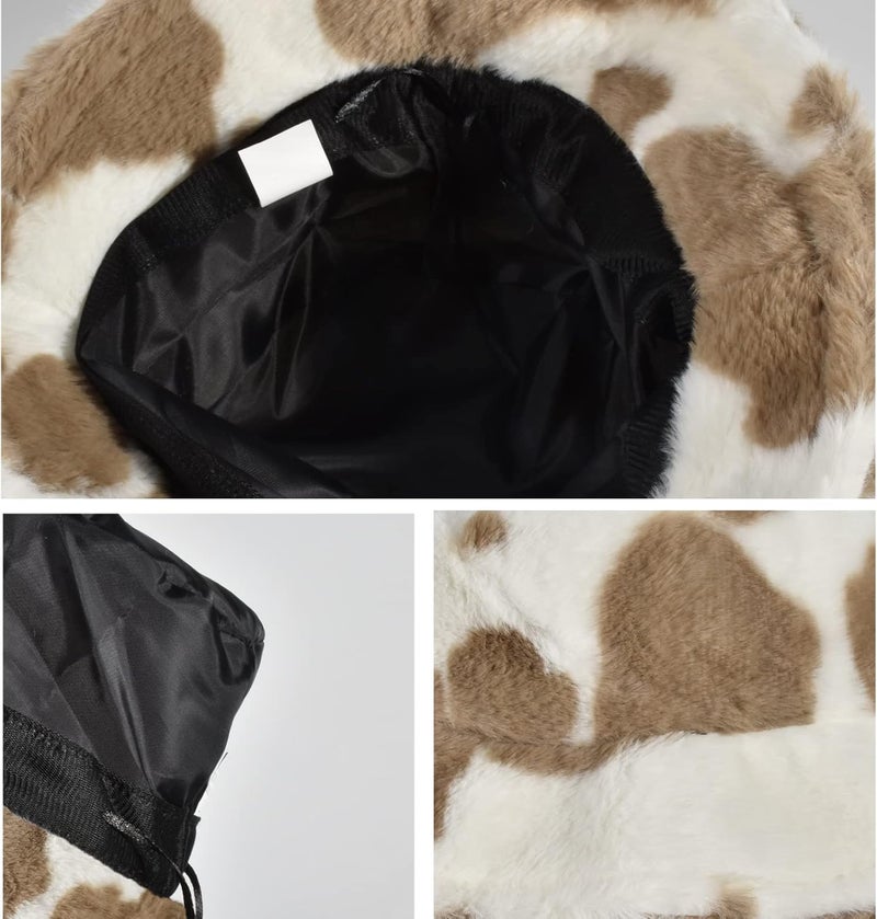 Yonchic Store Winter Soft Faux Fur Plush Bucket Hat, Lovely Fisherman Cap, Fashion Outdoor Thick Warm Sun Cap for Women - Image 4